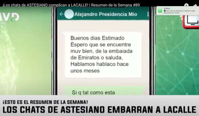 Chats de ASTESIANO complican a LACALLE Chats de ASTESIANO complican a LACALLE